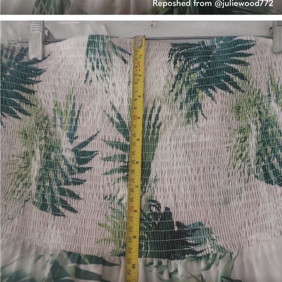 Beach VayCay Dress: White and Palm Leaves adorn this effortlessly chic frock. - Picture 3 of 11